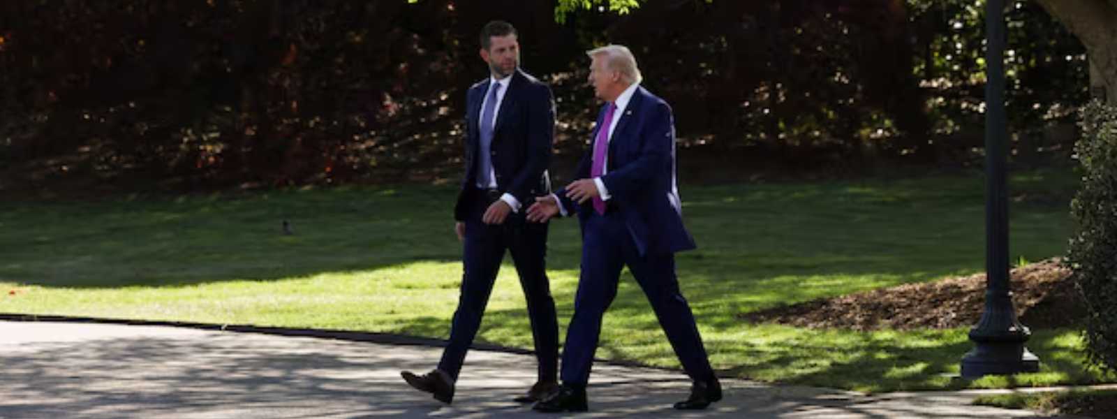 ට්‍රම්ප්ගේ චීන සංචාරයට ඔහුගේ පුත්‍රයෙක් එක්වෙයි!